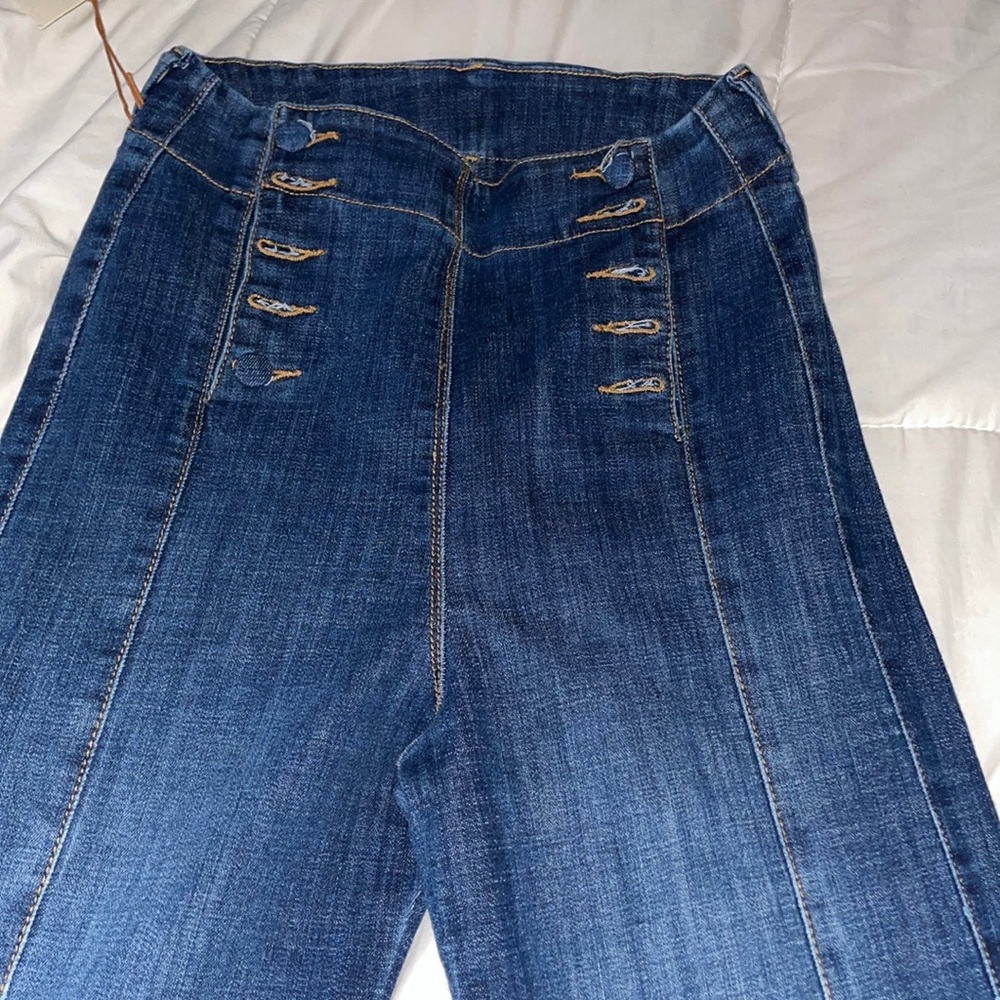 Bootcut long blue jeans